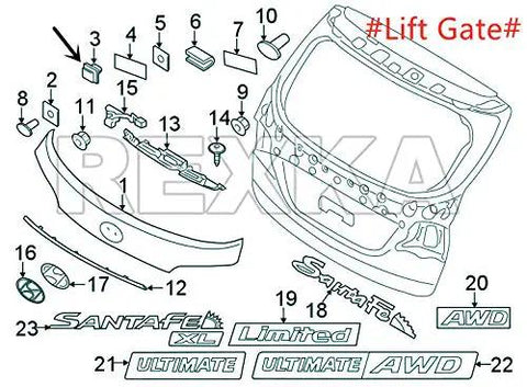 Diagram of 15 Piece Door Liftgate Body Side Rocker Molding Retainer Clip Set For Hyundai And Kia Vehicles components