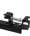 Adjustable bracket of Beefy 15 Gallon ATV Broadcast Sprayer With 7 Ft Swath, 2.2 GPM Pump, 70 PSI Max, all steel boom.