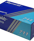 Box of Pop Up Interfolded Aluminum Foil Sheets In Silver, 500 Count, shown in blue packaging, for wrapping food, grilling, and freezer storage.