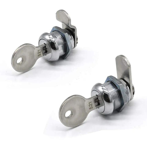 Four Pack Five Eighth Inch Tubular Cam Locks Keyed Alike With Chrome Finish For Vending Machines Trucks Tool Boxes Mailboxes ATMs