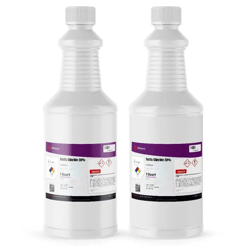 Ferric Chloride 30 Percent Solution For PCB Etching Water Treatment And Wastewater Coagulation FeCl3 Technical Grade 1 Quart bottles