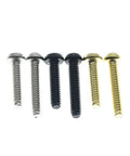 Top Shelf 20 Pack Stainless Steel Phillips Head Pickup Screws With Springs For Strat Tele Models Nickel Single Coil Mounting Hardware on white background.