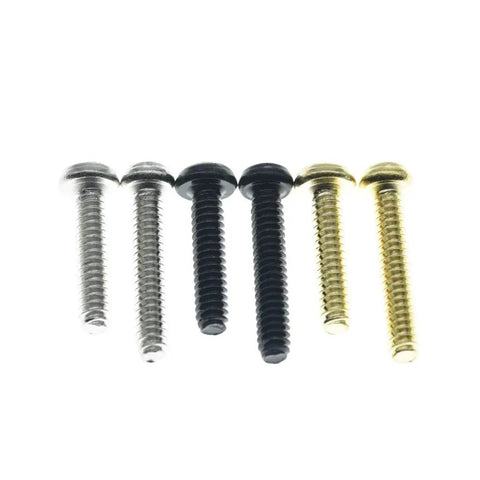 Top Shelf 20 Pack Stainless Steel Phillips Head Pickup Screws With Springs For Strat Tele Models Nickel Single Coil Mounting Hardware on white background.