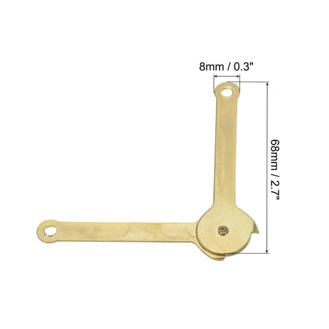 Gold Metal Lid Stay Hinge 2.7x0.3 Inches Six Pack Durable Rust Resistant Lid Support Hinge for Cabinets Compact Folding
