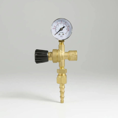 Pro Grade Argon And CO2 Gas Regulator With Brass Frame Single Stage Pressure Controller Easy Turn Knob For Precise Adjustable Output Gauge Included And Smooth Gas Supply For Welding Stations And Field Repairs, brass regulator with gauge
