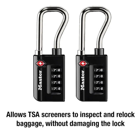 Two Pack Set Your Own Combination TSA Approved Luggage Locks For Suitcases, Backpacks, And Bags, Lock It Down Easy Resettable Travel Padlocks For Secure Airport Travel, Durable Black