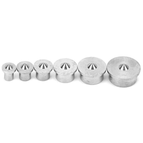 Set of Six Piece Heavy Duty Dowel And Tenon Center Set For Woodworking In Stainless Steel With 4mm To 12mm Dowel Centers
