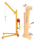 Heavy Duty Electric Hoist Rolling Crane For Home Garage And Auto Shop Engine Hanger 500Kg Folding Lifting Machine with yellow frame.