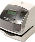 Slick Electronic Punch Clock And Hassle Free Document Stamper For Accurate Employee Time Cards Job Logs And Payroll Tracking Tight Workspace Setup Boss Level Rig, compact design, LCD display, automatic time tracking.