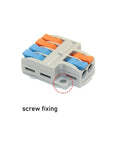 Top Notch 9-Piece Mini Push In Wire Connector Kit For Lightning Fast Tool Free Splicing Of Solid And Stranded Copper Wires In Homes With Durable Flame Resistant Housing And High Current Capacity Design, screw fixing