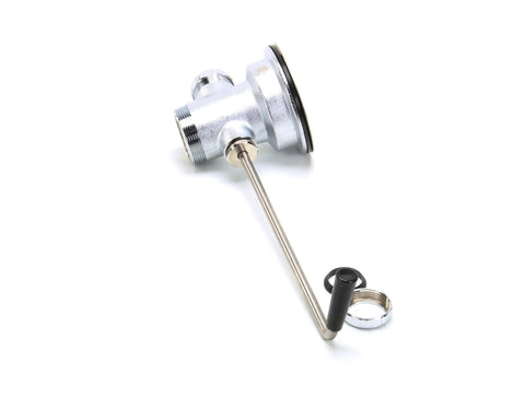 Three And A Half Inch Waste Drain Valve With Twist Handle For Kitchen Sink Stainless Steel Pro Grade Heavy Duty valve side view