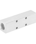 Aluminum Pneumatic Manifold Block With Quick Connect Air Couplers For Factory Use, G1 Half Inlet To G1 Quarter Outlet, 30x30mm