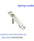 Pocket Door Edge Pull 4 Inch Hidden Flush Mount Handle for Pocket Sliding Doors Spring Loaded Self Retracting Lever Satin Nickel