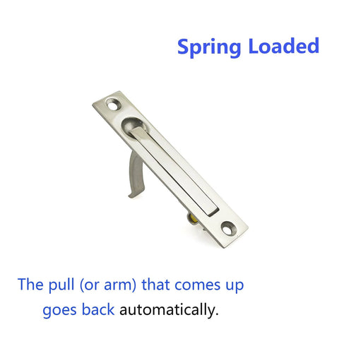 Pocket Door Edge Pull 4 Inch Hidden Flush Mount Handle for Pocket Sliding Doors Spring Loaded Self Retracting Lever Satin Nickel