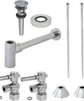 Contemporary Vessel Sink Trim Kit With Bottle Trap And Overflow In Polished Chrome, All In One Solid Brass Plumbing Supply Set
