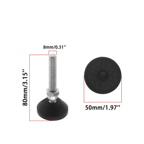 Totally Boss Swivel Furniture Leveling Feet With Glide Like Butter Smooth Action, Built Damn Tough Nylon Steel, 80mm height.