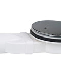 Slim Low Profile Shower Drain With Chrome Plated ABS Body 90mm Outlet High Flow 36 LPM Side Outlet P Trap Odor Guard Silicone Trap
