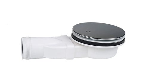 Slim Low Profile Shower Drain With Chrome Plated ABS Body 90mm Outlet High Flow 36 LPM Side Outlet P Trap Odor Guard Silicone Trap