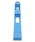 Zerodis Circular Saw Guide Clamp With Bidirectional Locking For 4 To 6 Inch Dust Cutters And Marble Machines Heavy Duty ABS Plastic Base viewed from front, showcasing the blue color and design.
