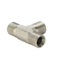 Heavy Duty Hydraulic Internal Cone Tee Pipe Fitting For British Bsp Threads 1 8 Through 1 Inch Sizes Making High Pressure Connection Easy Leak Free For Mechanics Who Know Quality When They See It And Get It Done Right Every Time. silver brass BSP tee fitting with three male threaded ends