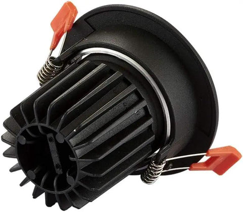 DJVHSRI Recessed Lighting Housing Trim Kits recessed downlight fixture with black housing and metal springs.