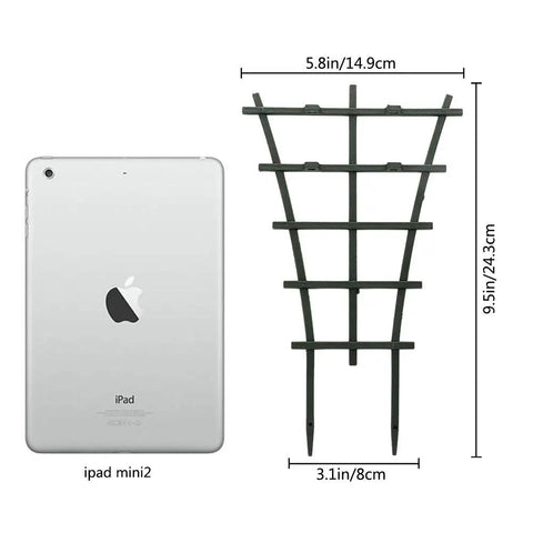 Mini Plant Trellis Garden Trellis For Climbing Plants Outdoor PP Plastic Superimposed Potted Plant Support next to an iPad Mini 2 for size comparison