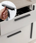 12 Pack Black Aluminum Cabinet Handles Six And A Quarter Inch Center To Center 160mm Tilted Solid Drawer Pulls