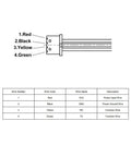 Wiring diagram for Ultra Accurate Distance Sensor Rangefinder Module With Auto UART Control 3.3V To 5V, showing wire colors and functions.