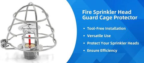 Close-up of Fire Sprinkler Head Guard Cage Protector showing rugged zinc steel, tool-free design and efficient protection.