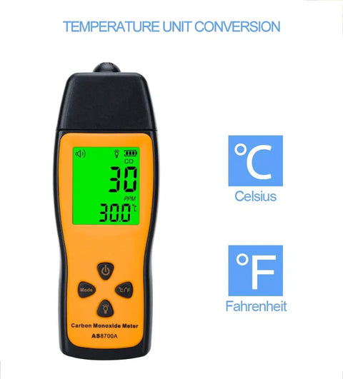 Portable Carbon Monoxide Detector With Backlit LCD, Pro Grade High Accuracy Electrochemical Sensor And Audible Alarm, UL 2034 Compliant