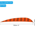 Shield Cut Arrow Vanes 10 Pack Four Inch Turkey Feather Fletching Orange Right Wing