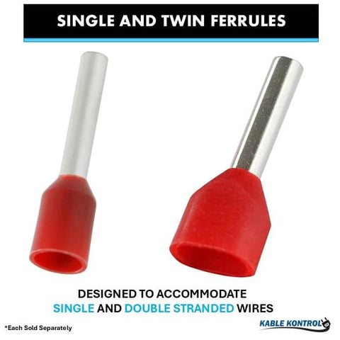 UL Listed Wire Ferrules And Crimp Terminals, red insulated copper and nylon construction, designed for single and twin wires