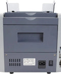 Back view of Built Tough Multi Currency Money Counter Machine With Cis Bill Validation And Auto Serial Number Detection, showing connections.