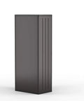 19 Cubic Ft Heavy Duty Resin Cabinet With Lockable Handles Multi Wall Construction And Metal Reinforced Shelves For Basement Utility Room And Garage Storage In Black, side view.