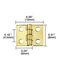 Top Shelf 50 Pack Mini Brass Hinges With A Seamless 180 Degree Swivel For Micro Crafts and Tiny Cabinet Fixes measuring 10x8 mm.