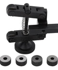 Mini Lathe Knurling Tool Holder With Adjustable Shank And Wheel Kit shown with CR15 wheels and 45 steel components