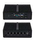 Badass N100 Fanless Mini PC With Six 2.5 Gigabit LAN Ports Rock Solid DDR5 Barebone Kit, showing multiple connectivity ports.