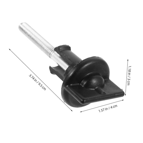 Spare Tire Bolt Retainer Clamp for Vehicle Wheels, dimensions shown, black metal clip