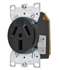 Tough As Nails Heavy Duty Flush Mount Straight Blade Receptacle Nema 10-50R 50 Amp Three Pole Non Grounded Rugged Professional Grade Thermoplastic Housing Black Outlet