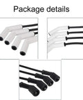 Package details of Get Your Classic Ride Looking Fresh With This 8 Piece Extreme Wire Sleeve Kit For GM LS And LT Engines Like LS2 LS3 LS4 LS7 That Fits Perfectly To Keep Your Spark Plug Wires Shiny Black And Ready For The Drag Strip, white and black sleeves