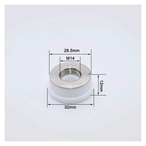 Ceramic Ring For Fiber Laser Cutting Head Dia 32/28.5mm, Pro Grade Wear Resistant Spare Part, Easy Install, Durable Performance For Industrial Fiber Machines, Keeps Cutting Head Cool And Stable Under Load, 32mm, M14, 12mm