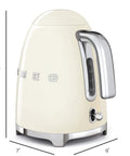 Retro Style Electric Kettle 1.7L 7 Cup Quick Boil For Tea And Coffee With Auto Shutoff And Boil Dry Protection Cream Finish