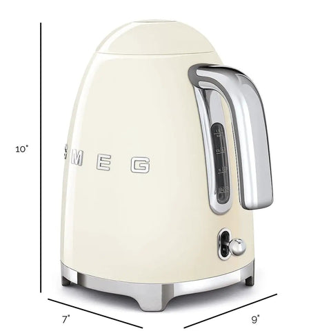 Retro Style Electric Kettle 1.7L 7 Cup Quick Boil For Tea And Coffee With Auto Shutoff And Boil Dry Protection Cream Finish