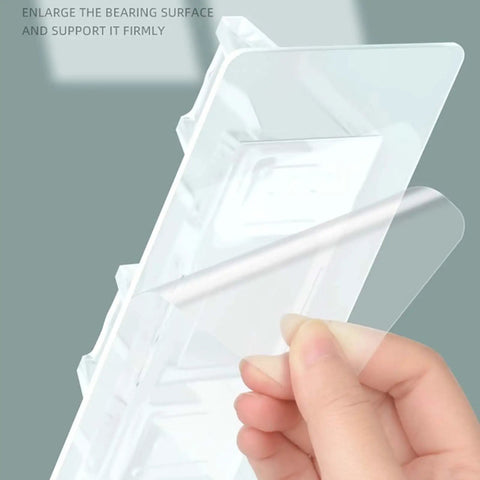 Peeling adhesive back from Heavy Duty Shelf Pegs With Self Adhesive Brackets For Kitchen Cabinets No Drill Install Shelf Clips