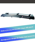 Heavy Duty Universal Roof Rack Bar Cover In Matte Black Aerodynamic Shell Provides Zero Hassle Fit And Slashes Wind Drag For Pickup Trucks On Weekend Getaways Up To 40 Inches Wide, showing black ABS fairing with mounts.