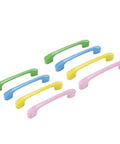 8 Pack 3.8 Inch Hole to Hole Cartoon Pull Handles for Kids Room Wardrobes Cabinets and Drawers with Screws Frosted Solid Color Yellow Blue Green Pink