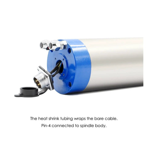 Heavy Duty Water Cooled Spindle Motor 1.5Kw Er16 Rock Solid Workhorse For Cnc Routers 110V 400Hz close-up of cable connection.