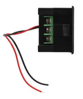 Killer Heavy Duty Dual Digital Display DC Voltmeter And Ammeter Combo Reading 0 To 300V Up To 50A IP67 Weatherproof Power Monitor wire connection with green terminals.