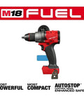 M18 1/2-Inch Cordless Drill Driver Bare Tool With Belt Clip And Side Handle All Metal Chuck Fastest Drive Under Load Pro Setup Beast Mode For Rough Use And Serious Grind Sessions showing product side view.