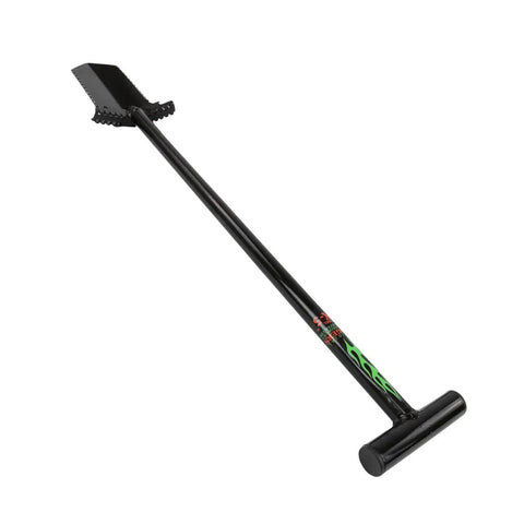 NX6 Tempered Steel 36 Inch Shovel With Double Serrated Blade And Wide Non Slip Foot Pegs For Heavy Duty Digging Root Removal